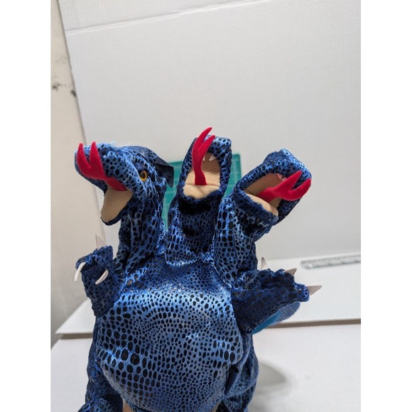 Folkmanis 16" Blue Plush‎ Full Body 3-Headed Dragon Hand Puppet - Picture 1 of 13